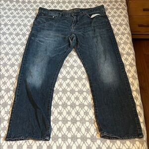 American Eagle Outfitters Men's Dark Blue Relaxed Jeans